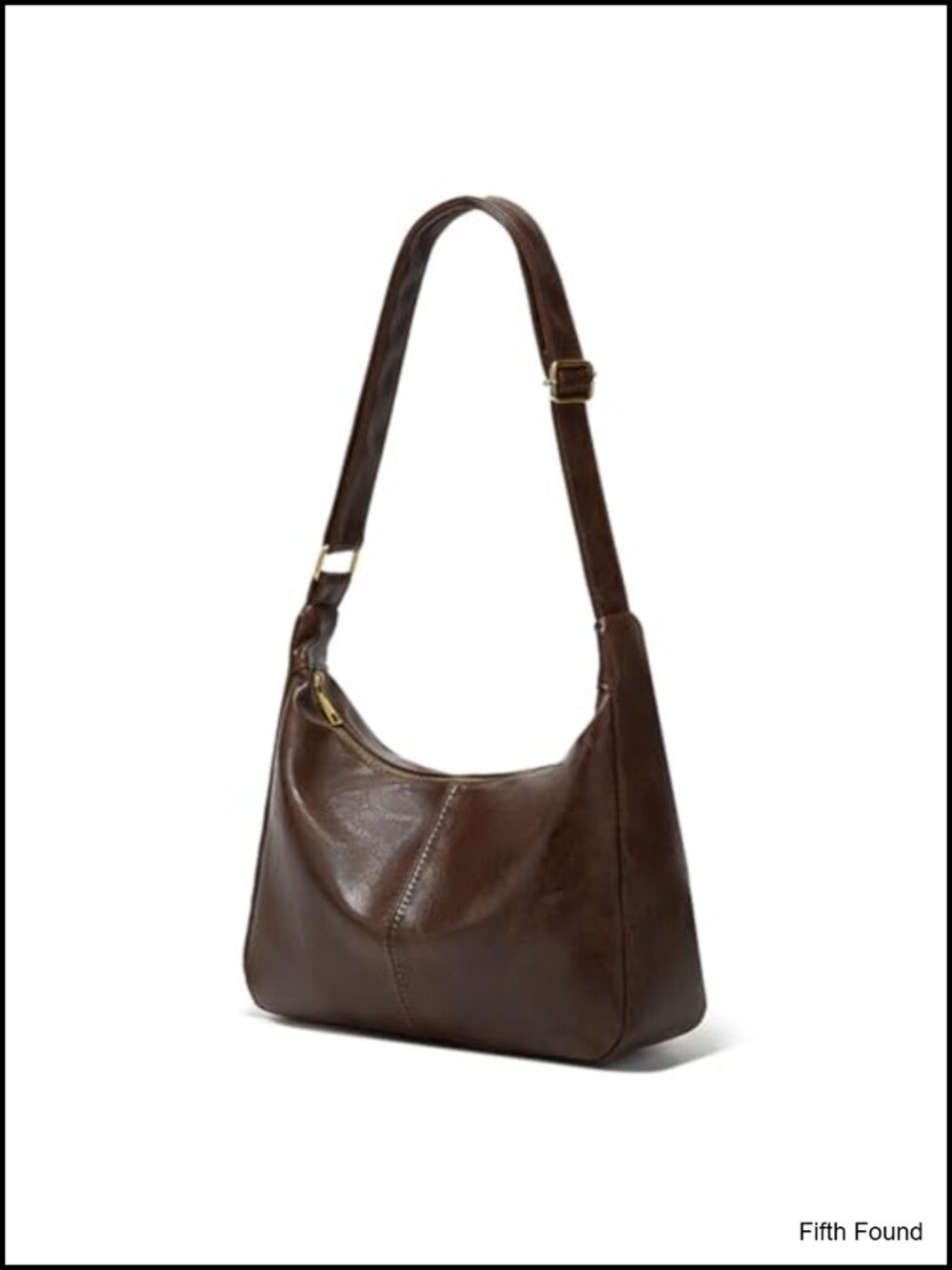PU Leather Slouchy Hobo Shoulder Bag Adjustable Strap